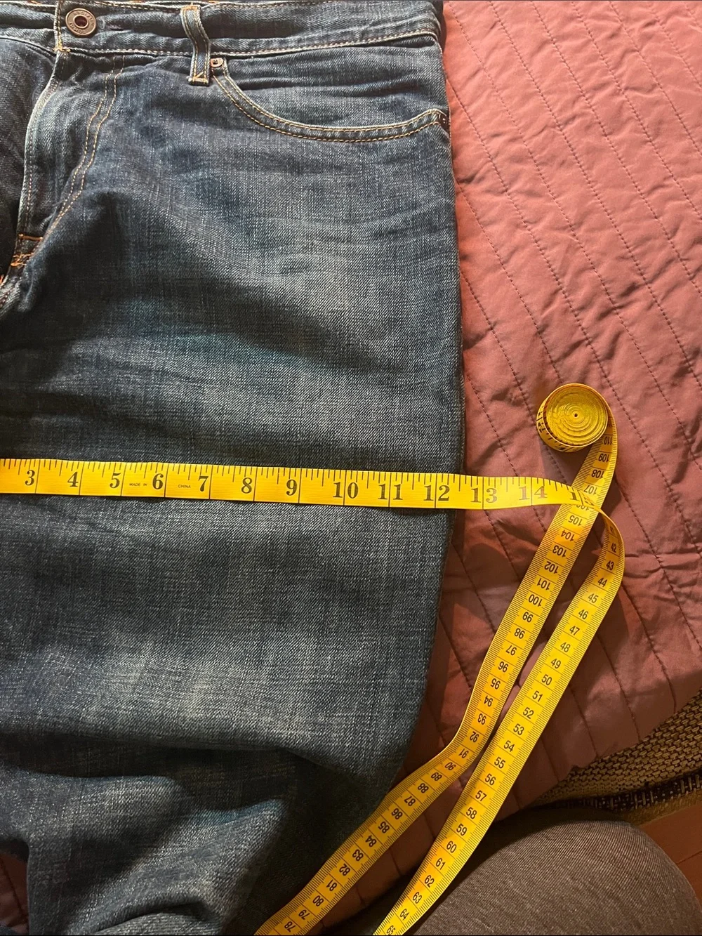 Tommy Hilfiger Light & Dark Blue Denim‎ with Gold Stitching Mens classic 34/34